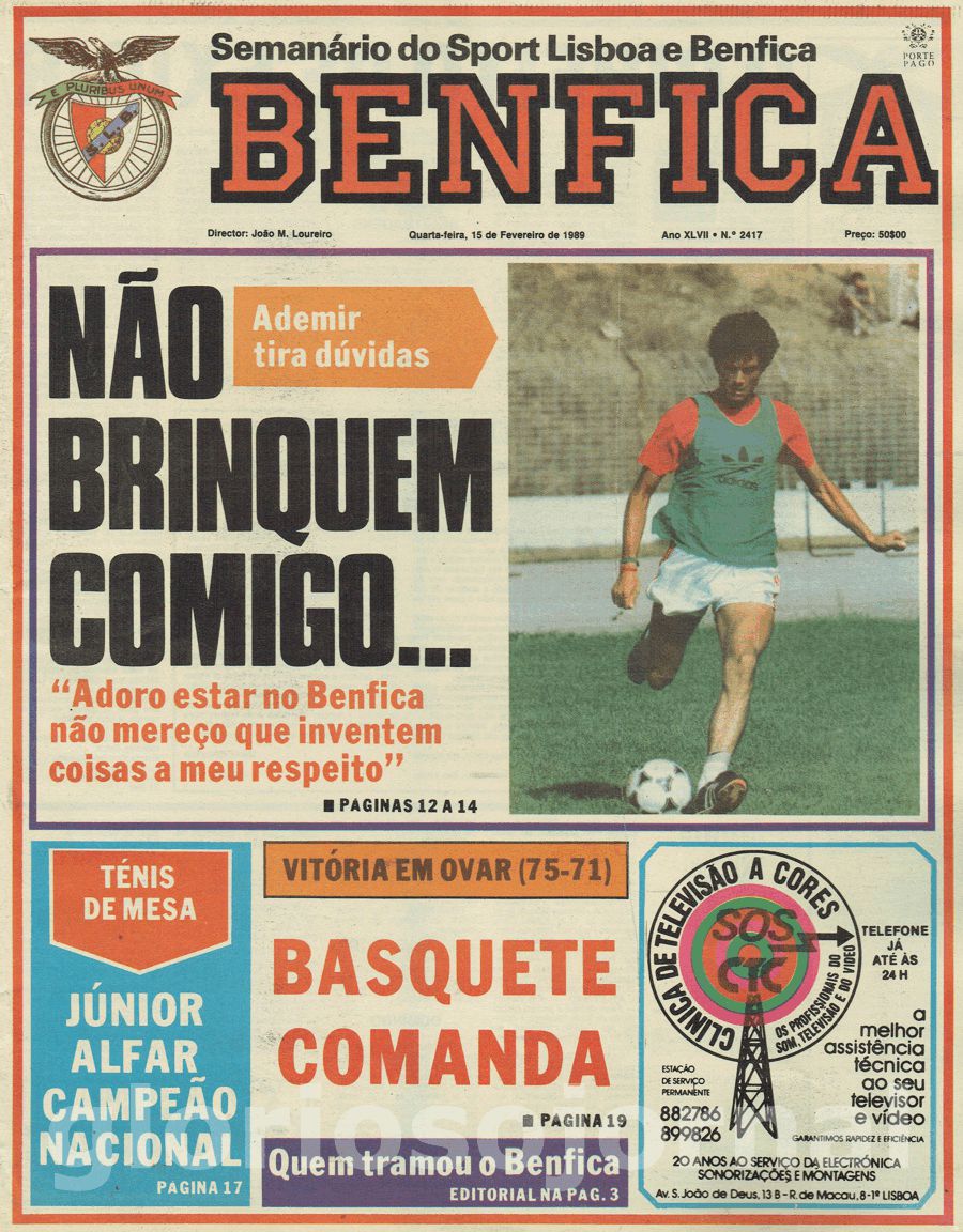 jornal o benfica 2417 1989-02-15